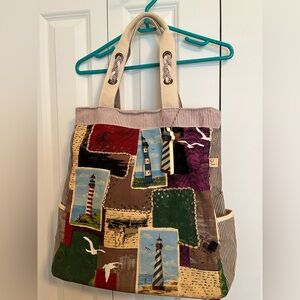 Colorful Patchwork Tote Bag by Paul Brent
